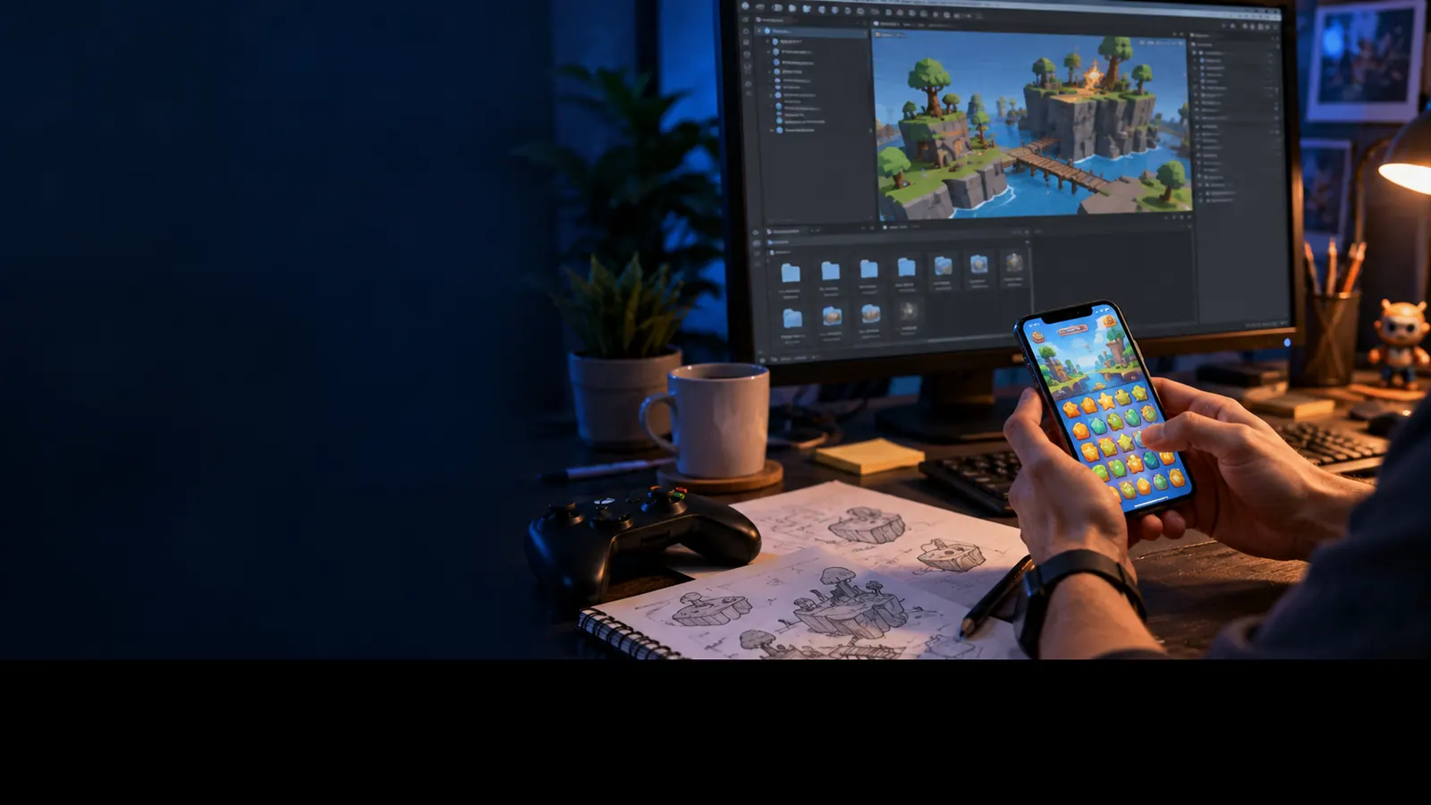 Professional mobile game development workflow