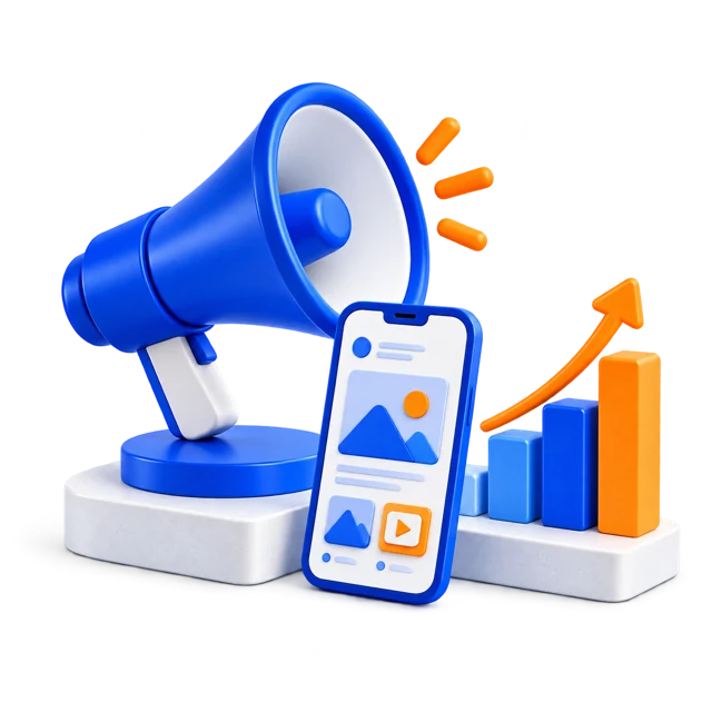 Social Media, Branding & Paid Campaigns service illustration